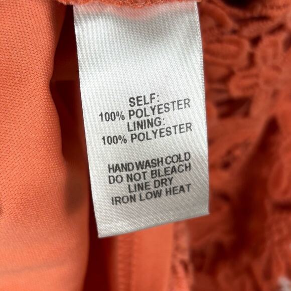 Lulus Mini Dress Love Poem Coral Orange Lace- S NWT - Picture 11 of 12